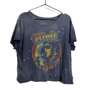 Trunk Ltd Elvis T Shirt Distressed Paint Splatter Rare Oversized XS